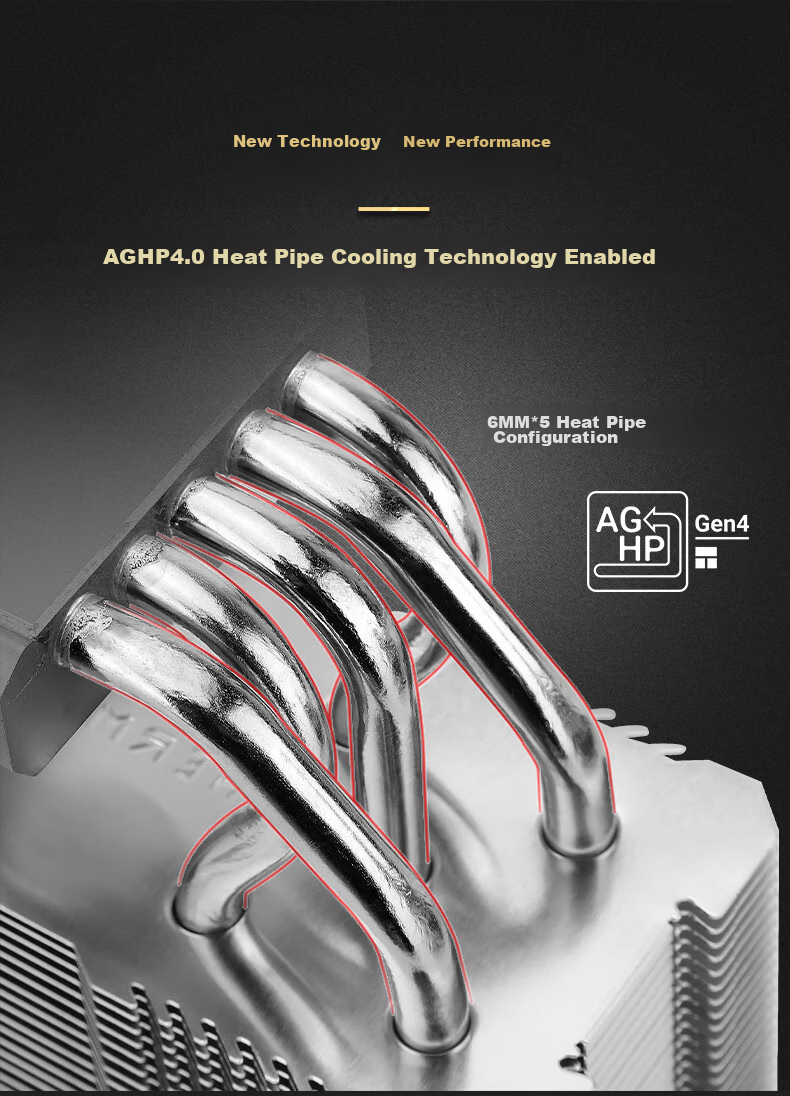 Thermalright Assassin King 120 MINI V2 CPU Air Cooler, Height 135mm, AGHP4 Generation 5 Heat Pipes, Copper Base, Nickel-Plated, AK120 MINI V2 3