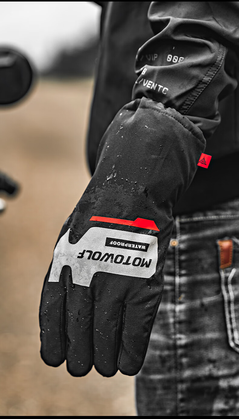MOTOWOLF All-Season Motorcycle Riding Gloves Waterproof Windproof Warm Racing Rainproof Gloves for Men and Women 11