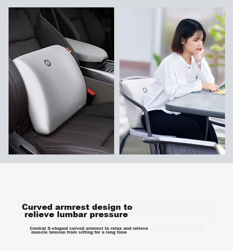 GiGi Car Lumbar Support Cushion, Office Back Support, Long-Sitting Aid, Chair Backrest, Workstation Waist Support, Driver's Seat Cushio 3