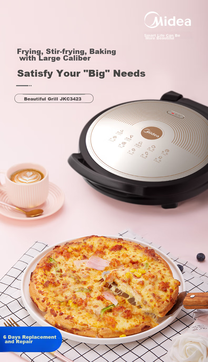 Midea Electric Griddle, 34-Inch Large Size, 1500W Fast Heating, Non-Stick Coating, Baking Tray, Breakfast Maker, Multi-Functional Grill And Roaster, MC-JHN34Q (JKC3423) [ZMD Peace of Mind Series] 1