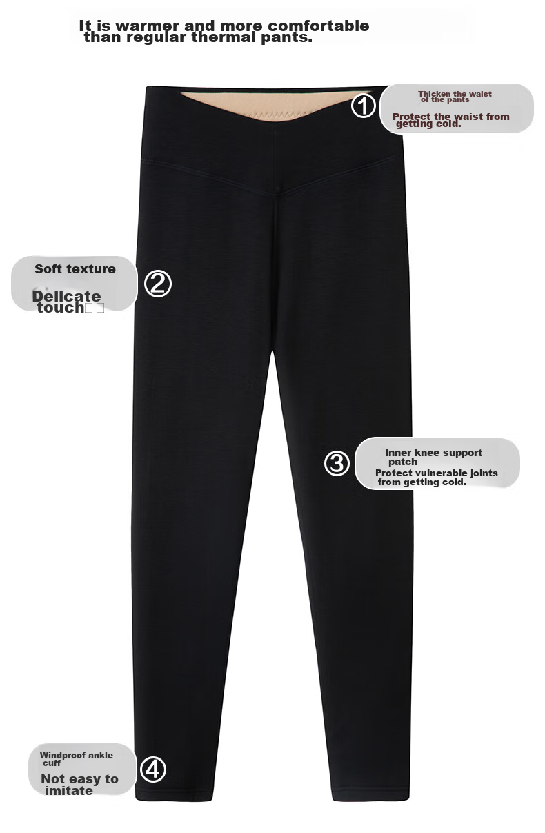 Yiershuang Autumn And Winter [100% Cotton Wool Filling] Women's Thermal Pants with Thick Knee Pads, Middle-Aged And Elderly Cotton Pants, Long Johns 14