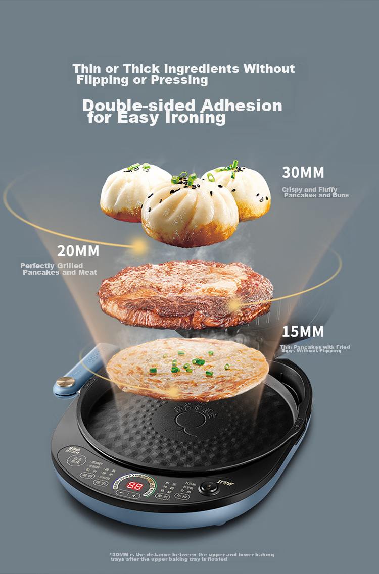 SUPOR Electric Griddle, Removable Upper And Lower Plates for Cleaning, Household Double-Sided Heating Sandwich Maker, Breakfast Machine, Multifunctional Steam Frying And Baking Machine, Electric Pancake Maker, Touch Control Smart JD30RQ859 12