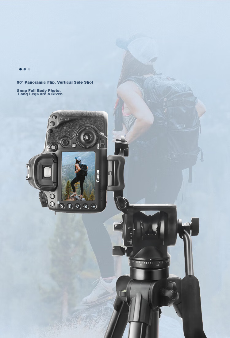 Benro T981 Portable Mirrorless DSLR Camera Grip, Vertical Shooting 3D Gimbal, Video Interview Live Streaming Photography Camera Equipment, Temperature Measurement Device, Phone Clamp, Hydraulic Tripod 8