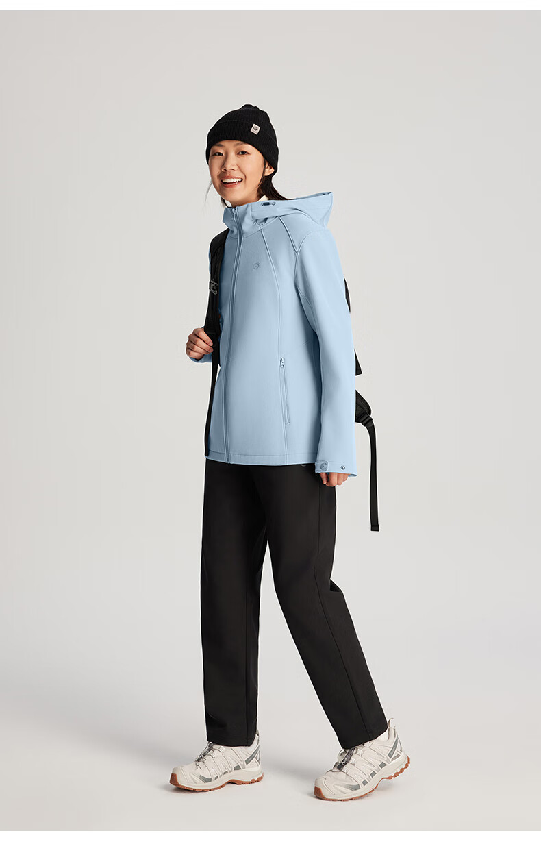 TECTOP Soft Shell Jacket, Fashionable Windproof Breathable Wear-Resistant Coat, Hooded Sports Windbreaker, Cloud Ink Black, M 26