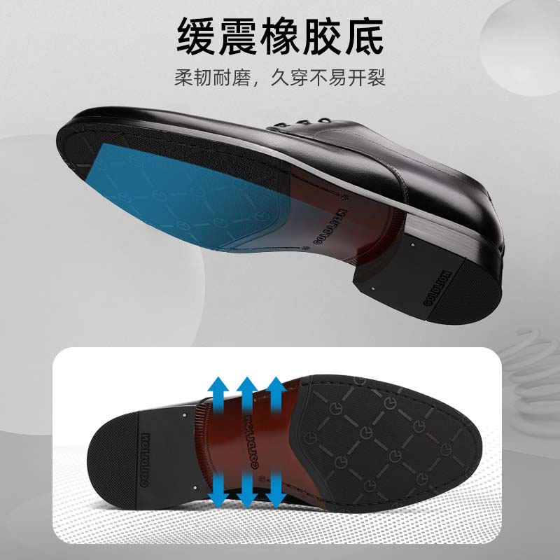 Goldlion Men's Shoes, Leather Shoes for Men, Soft And Comfortable Wedding Shoes, Formal Shoes G521510044AAB Black Size 39