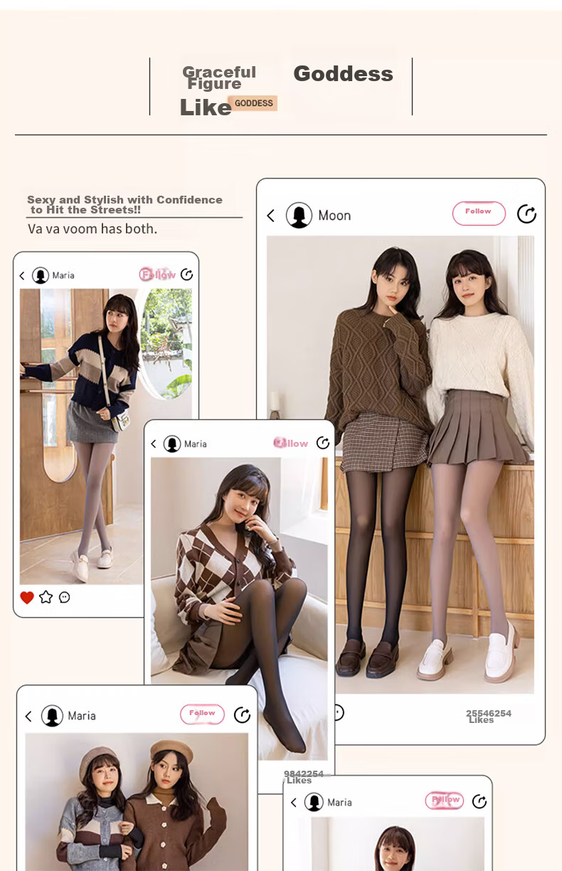 LangSha Women's Leggings for Autumn And Winter, Sheer Fleece-Lined for Warmth, Fake Sheer Effect, Bare Leg Look, Single-Layer Integrated Pantyhose for Outdoor Wear 8