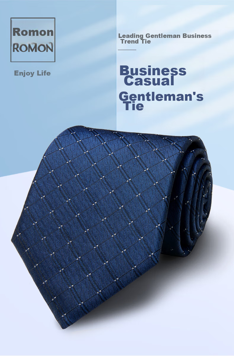 Luomeng Men's Necktie, Business Formal Wear, 8cm Hand-Tied, for Interviews, Work, Groomsmen, Wedding Ceremony, Gift Box Packaging 1