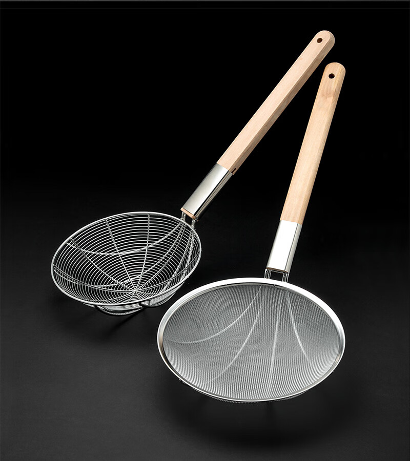 FISDDIS Large Fine Mesh Skimmer 30 Mesh 24cm Strainer Net Ladle Kitchen Household Commercial Frying Skimmer 23