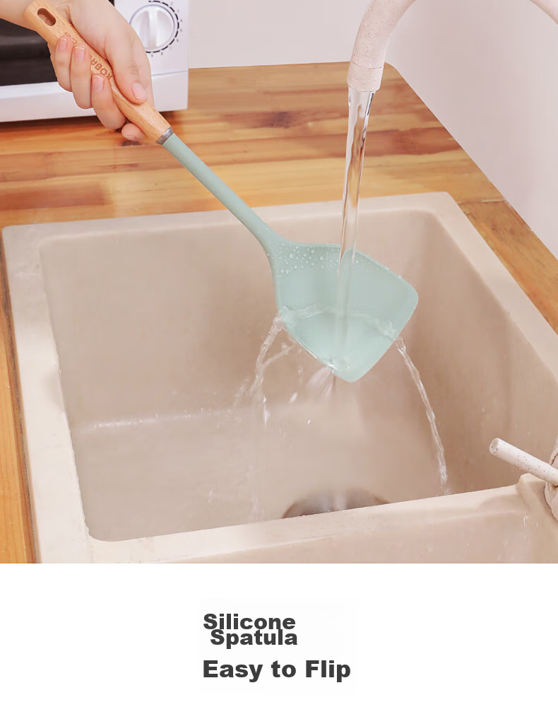 Kobach Silicone Spatula, Cooking Utensil for Non-Stick Pans, Heat-Resistant Spatula for Stir-Frying, Soup Ladle 11