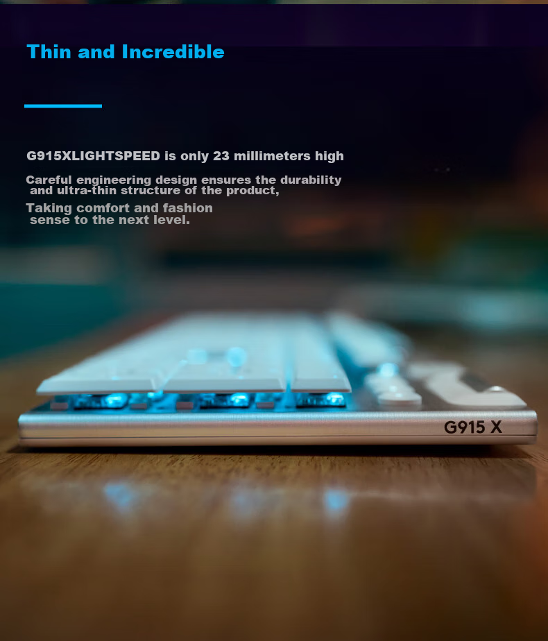 G G915 X LIGHTSPEED TKL Low Profile Gaming Keyboard (White-T), Brown Switch (Slight Paragraph Feel, Universal Switch) 4