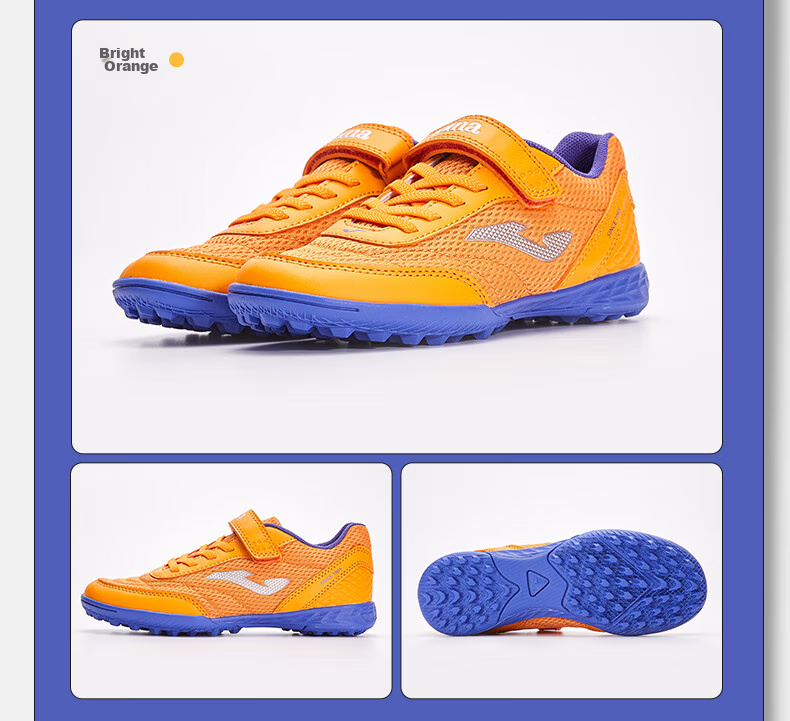 JOMA Soccer Cleats for Children TF Turf Studs Boys Girls Youth Breathable Mesh Velcro Training Shoes Royal Blue Size 38 9