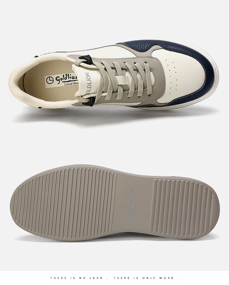 Goldlion Men's Shoes, Casual Sneakers, Lightweight And Comfortable, Classic Versatile Skateboard Shoes, G557430575LBE, White And Blue, Size 39 16