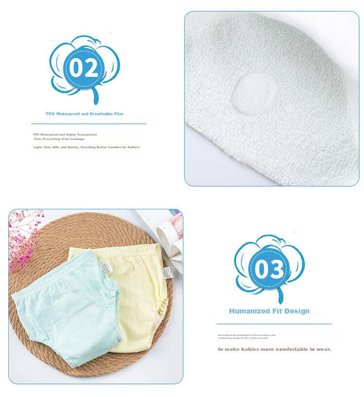 Xiqinbao Baby Diaper Pants Unisex Toilet Training Pants Waterproof Pants 3-Pack, Recommended for 14-19kg, Size 110 7