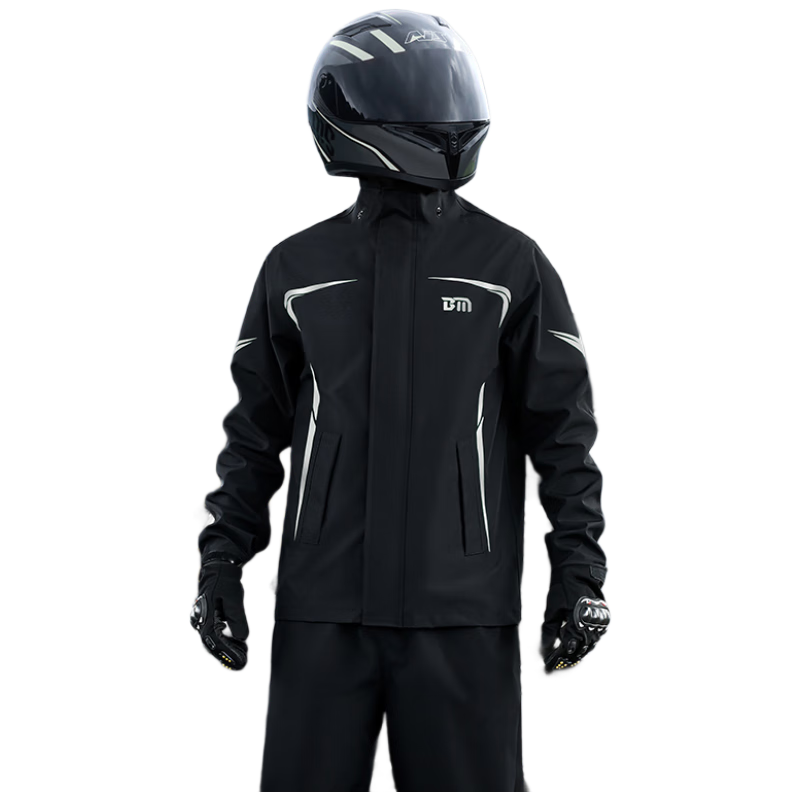 Beimei Motorcycle Rain Jacket Set, Adult Two-Piece Design, Heavy-Duty Waterproof, Specially for Food Delivery Riders, Men's Style, Electric Bike Riding Suit