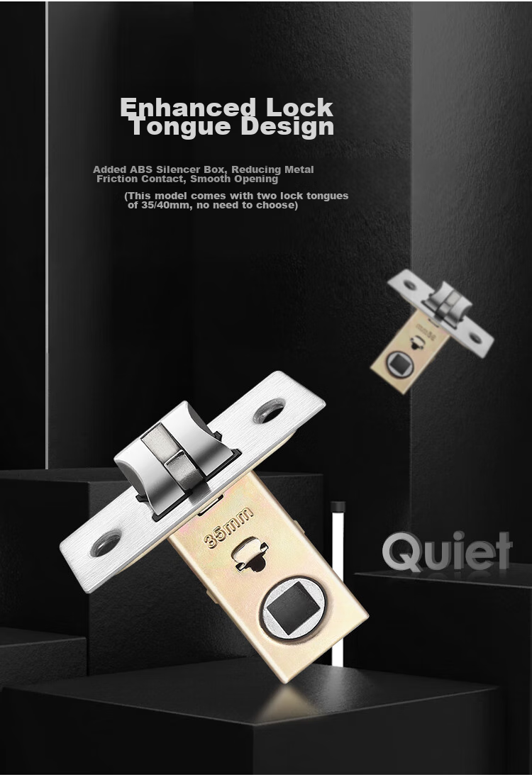 Fly.Globe Interior Door Lock Single Latch Stainless Steel Model B Grade Self-Installation Universal Door Lock FQ-AE86 12