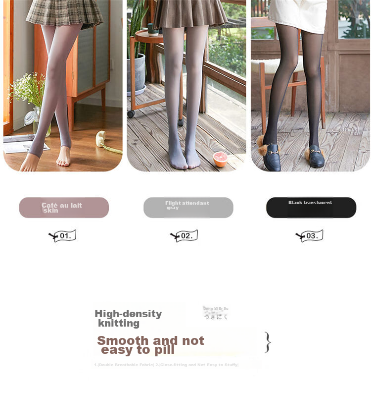 LangSha Leggings for Women, Outer Wear Pantyhose, Bare Skin Feel, Ultra-Thin Fleece, Flight Attendant Gray, Fake Translucent One-Piece Pants, Spring And Summer Stockings 11