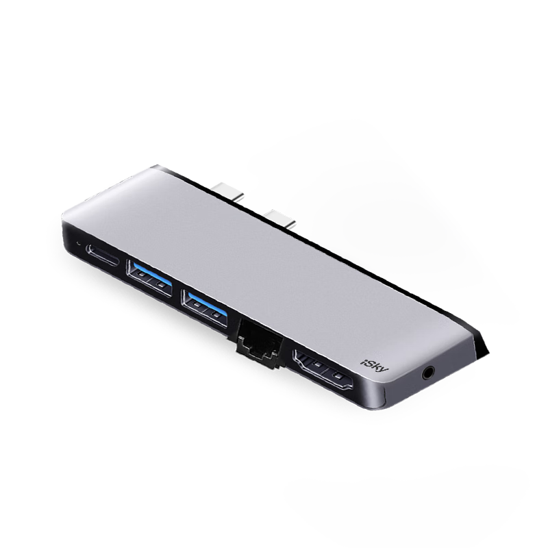 Isky Microsoft Surface Pro 9/10/11 Expansion Dock, High-Speed USB 3.0 Converter, RJ45 Network Port Adapter, HDMI High-Definition 4K Expansion Dock, Eight-I