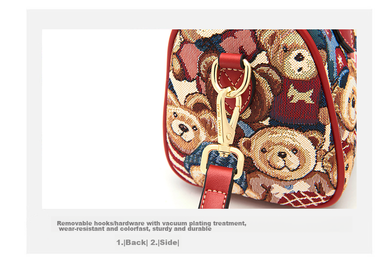 Xiaoxiongyilian Women's Handbag, Fabric Woven Floral Pattern, Commuter Boston Tote Bag, Fashionable Shoulder Crossbody Bag, Small Purse for Women, Valentine's Day Gift 7