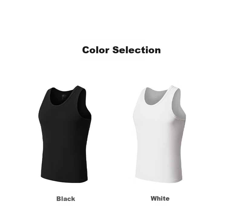 Hosa Men's Cotton Undershirt, Breathable Sports Tank Top, Round Neck, Slim Fit, High Elasticity Sleeveless Tee for Summer 12