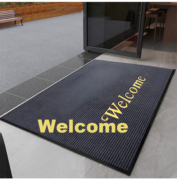 DIYIN Non-Slip Mat, Entrance Door Mat, Waterproof And Absorbent Floor Mat, Welcome Dust-Removing Doormat, Double Striped Gray without Text, 60*90cm 13