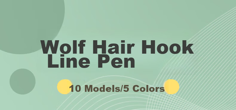 [Lowest Price Online, Real Bargain Live Stream] Liupintang Wolf Hair Ultra-Fine Line Drawing Pen Set with Soft Tip for Painting Acrylic Oil Chinese Watercolor Gouache Calligraphy Brush Fine Line Art Supplies for Students' Detailed Work And Outline Drawing, Black, 10 Pieces 1