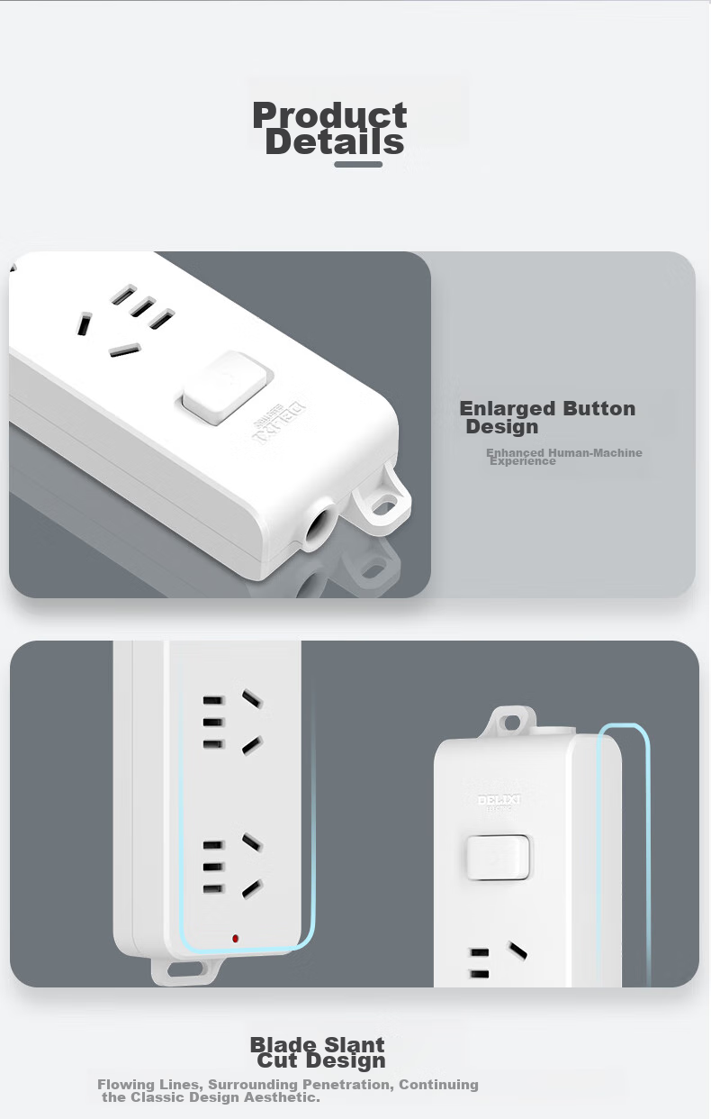 DELIXI National Standard Socket/power Strip/outlet Strip/power Bar/extension Cord, 3-Outlet Wireless Power Strip without Cord, Master Switch 13