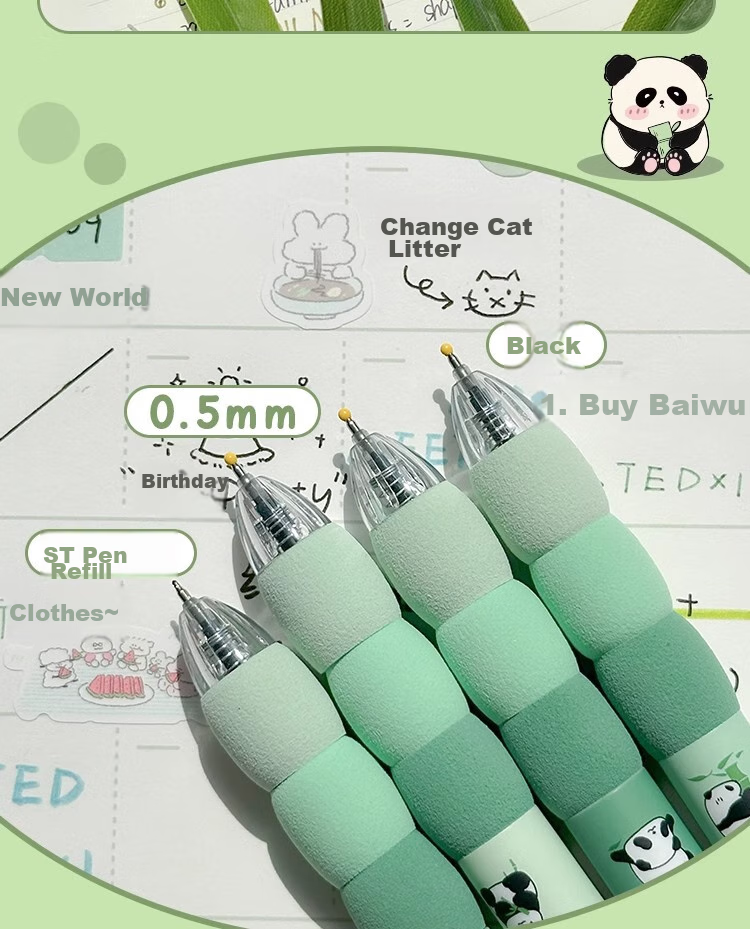LOPET Retractable Gel Pen, Quick-Drying, Stylish Design, Exam Pen for Students, 0.5mm Black Ink, Smooth Writing for Middle School Students, Ballpoint Pen, Signature Pen, LT-1362 + 10 Refills 9