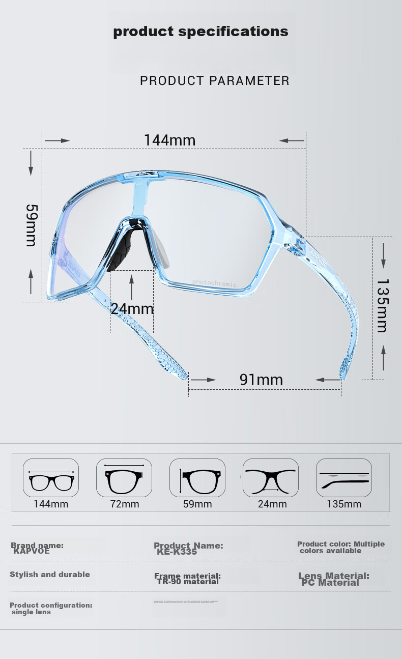 KAPVOE Cycling Glasses for Day And Night Use, Windproof And Sandproof Photochromic Glasses for Road Bikes, Protective Eyewear for Men And Wome 12