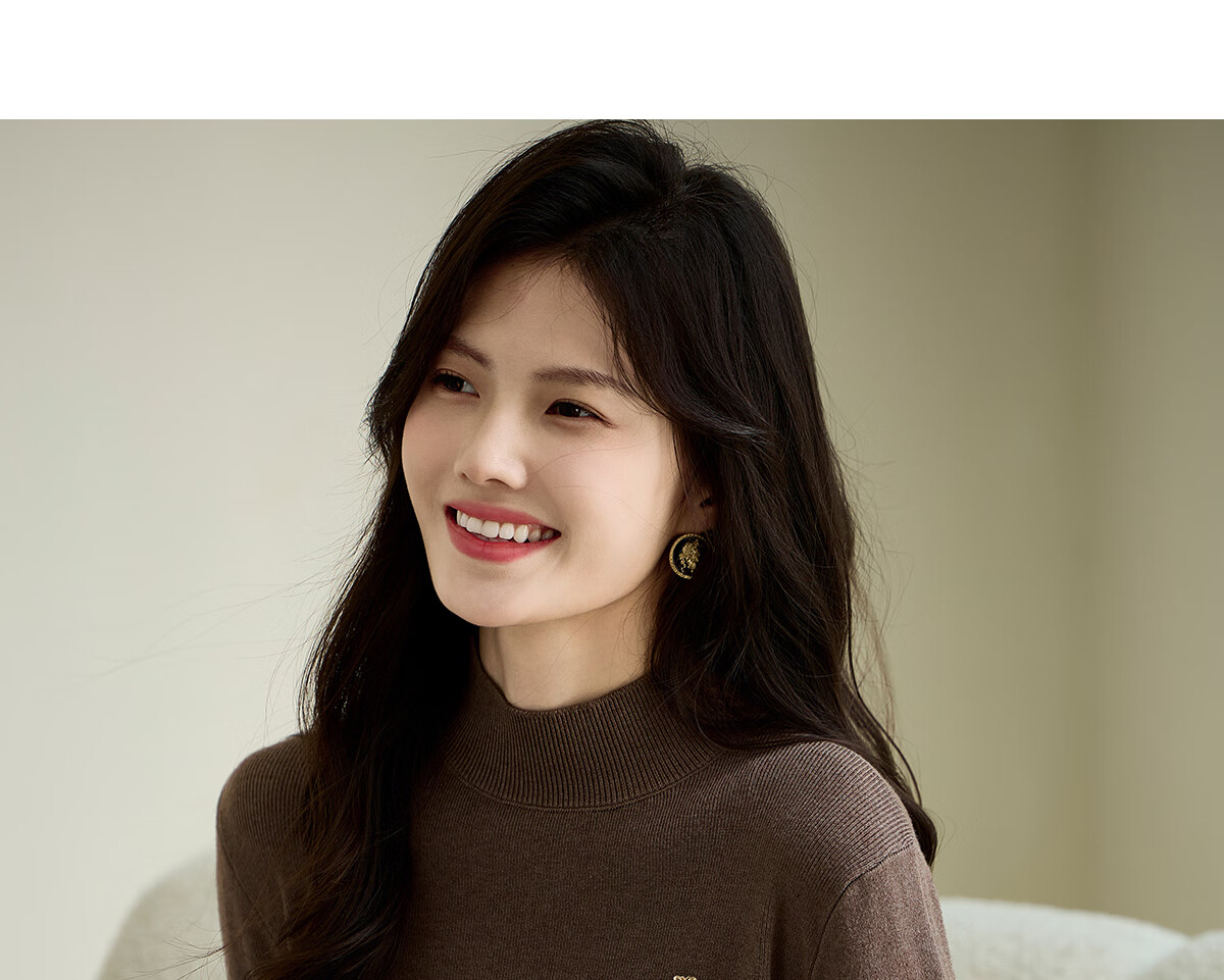 Taxiang Women's Semi-Turtleneck Knit Sweater, Autumn And Winter Inner Layering Solid Color Slim-Fit Pullover Sweater T143Z3040 26