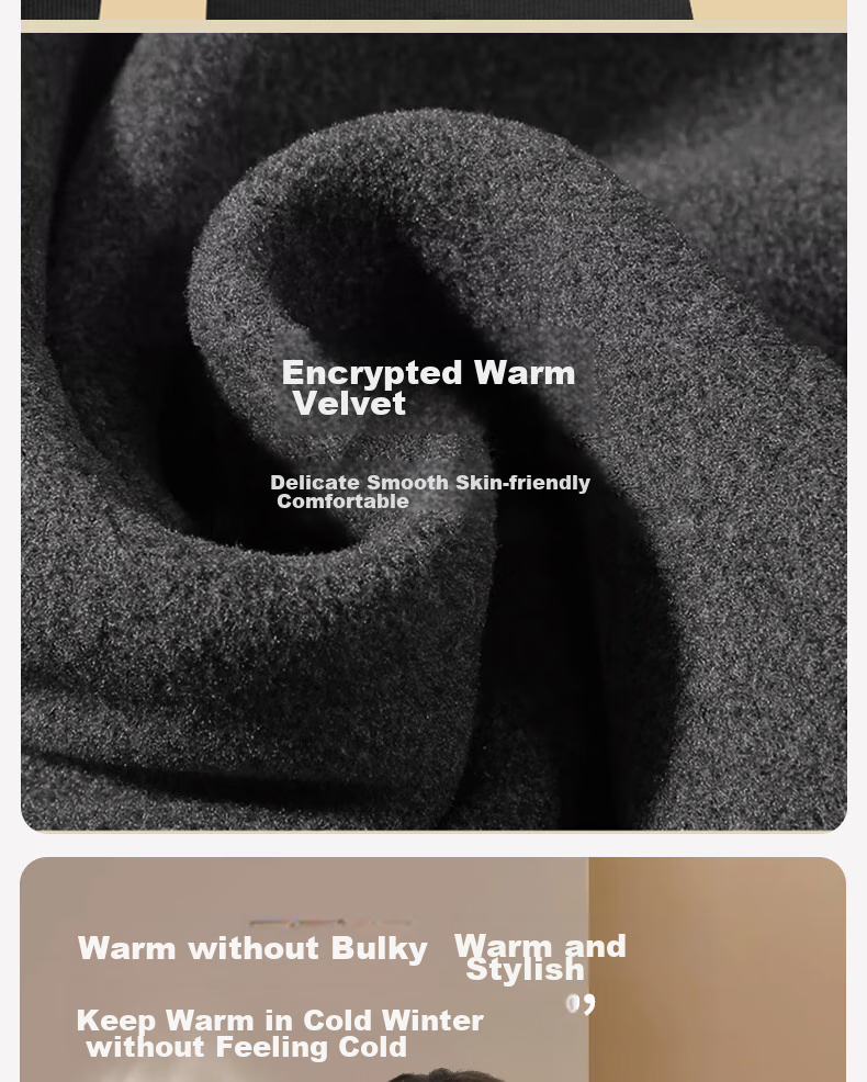 SEPTWOLVES Men's Thermal Underwear Autumn Winter Fleece Lined Far Infrared Heating Mid-High Neck Base Layer Top (Increases Temperature by 9.7°C) 11