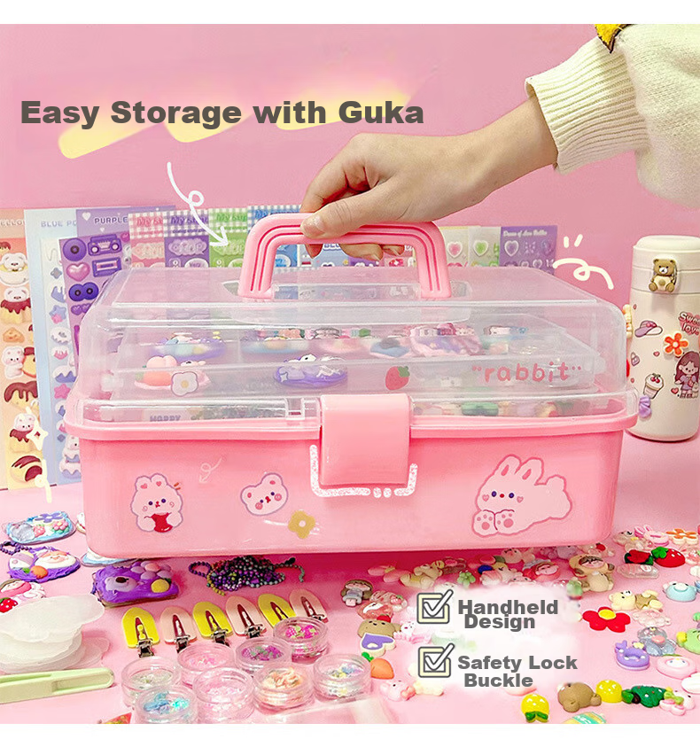 Danmiqi Cream Glue Guka Stickers Complete Set, Children's DIY Handmade, Girls' Pretend Play Toys, Gift Box, Birthday Present 6