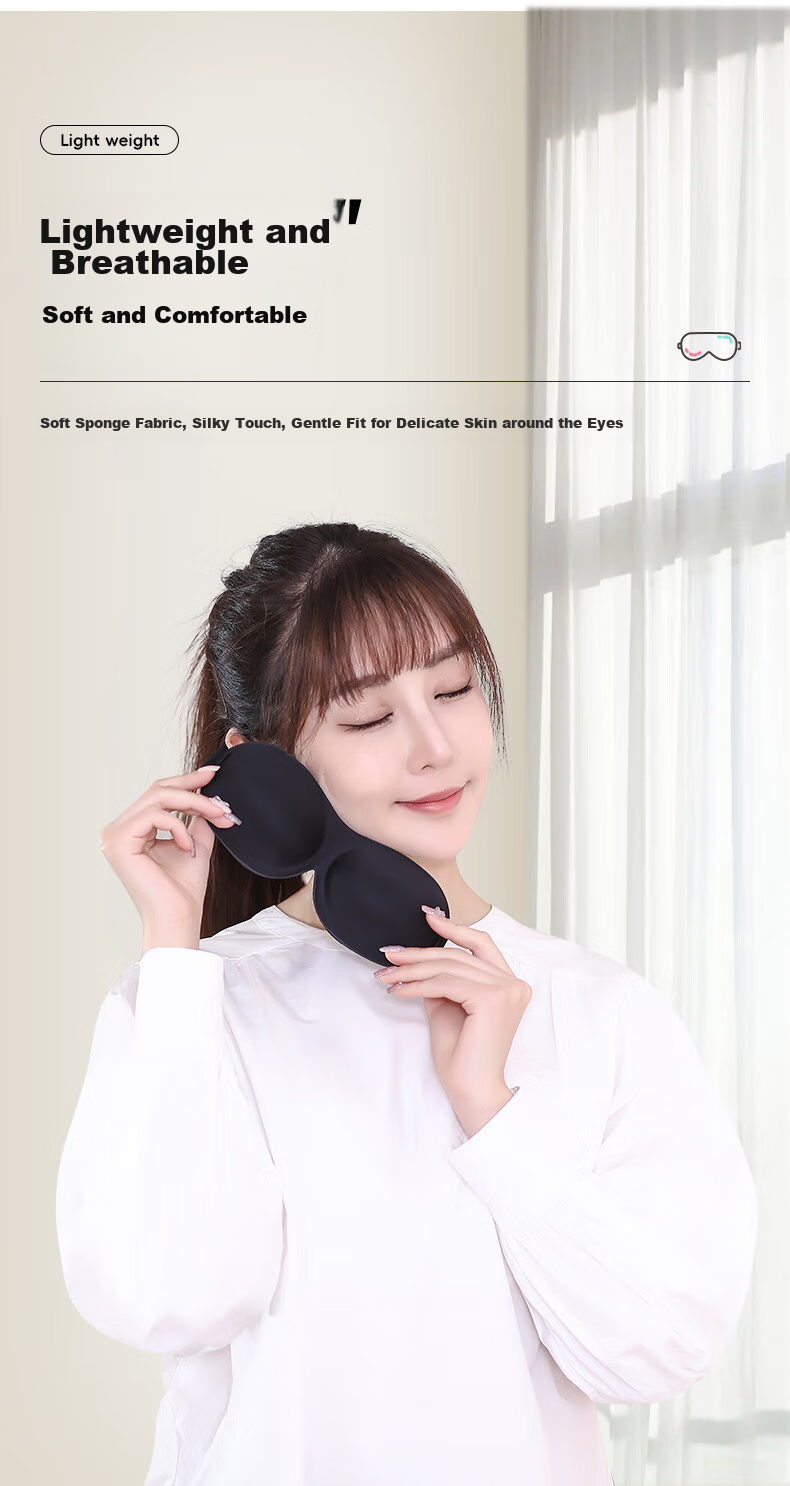 40,000 KM 3D Sleep Mask Light Blocking Eye Mask for Adults Men Women Nap Rest 6