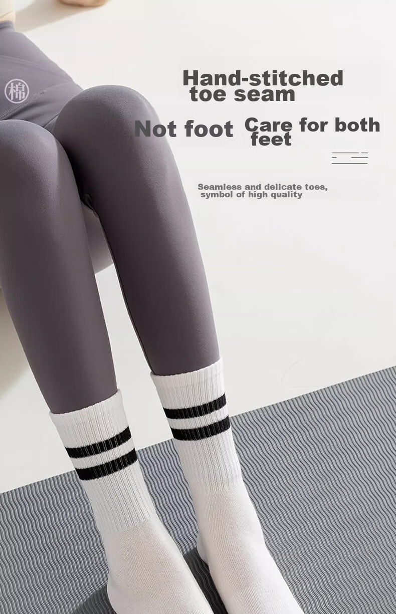 LangSha Yoga Socks for Women, Mid-Calf Sports Fitness Socks, Non-Slip Socks, Pilates Dance Socks, Silicone Floor Socks 17