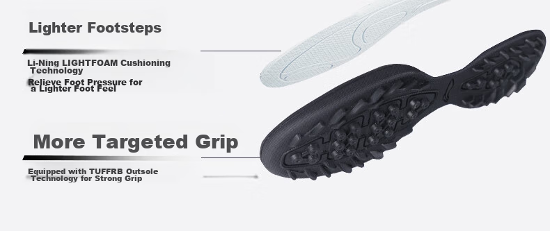 Li-Ning Soccer Shoes for Men, Women, Adults And Children, TF Turf Cleats, Professional Training Shoes for Women And Youth, Non-Slip Wear-Resistant Cleats, Black, Size 36 4