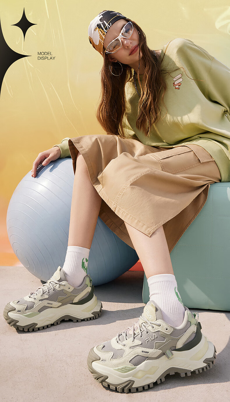 FILA FUSION Trendy Hard Candy Shoes for Women, Autumn And Winter Style, Thick-Soled Heightening Dad Shoes, Running Shoes, Casual Sneakers 15