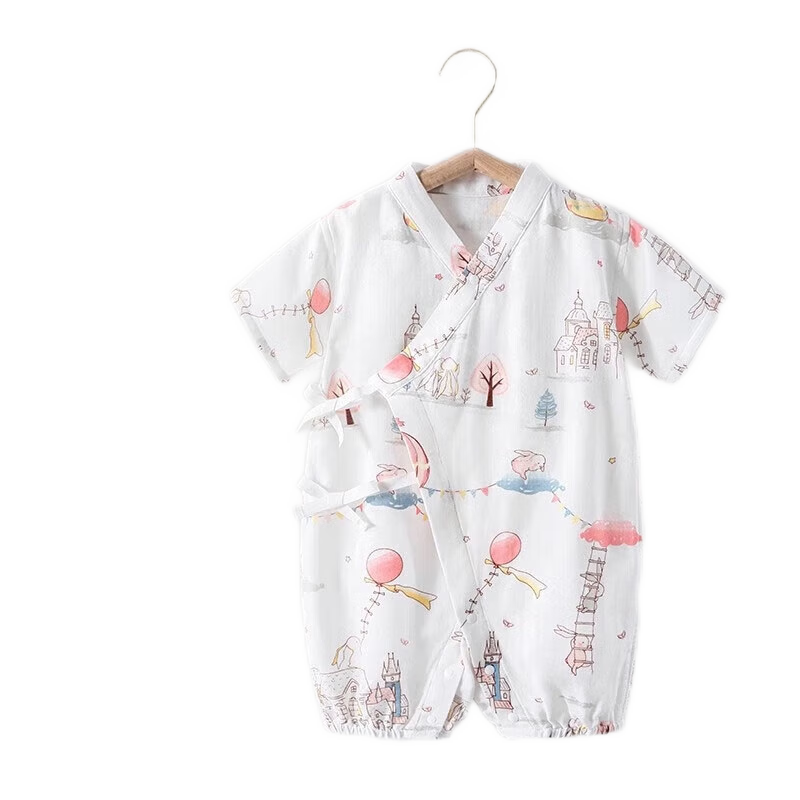 Beitaisi Baby Clothes, Summer Onesie Short Sleeve Bamboo Cotton Gauze, Newborn Infant Romper, Crawling Suit, Pajamas