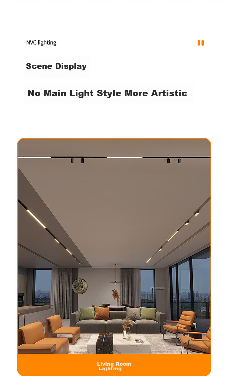 NVC Ultra-Thin Surface-Mounted Magnetic Track Light, LED Spotlight, Whole-House Lighting without Main Lights, Line Light [1.5-Meter Track] 10