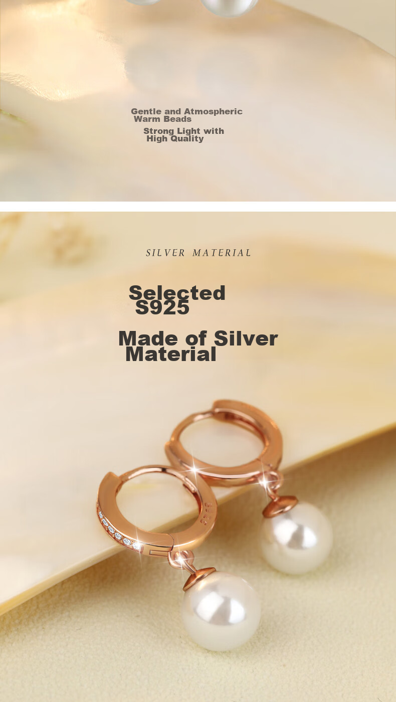 MANHE S925 Silver Earrings for Women, Stud Earrings, Ear Jewelry, Birthday Gift for Wife, Valentine's Day Gift, 520 Gift for Girlfriend 5