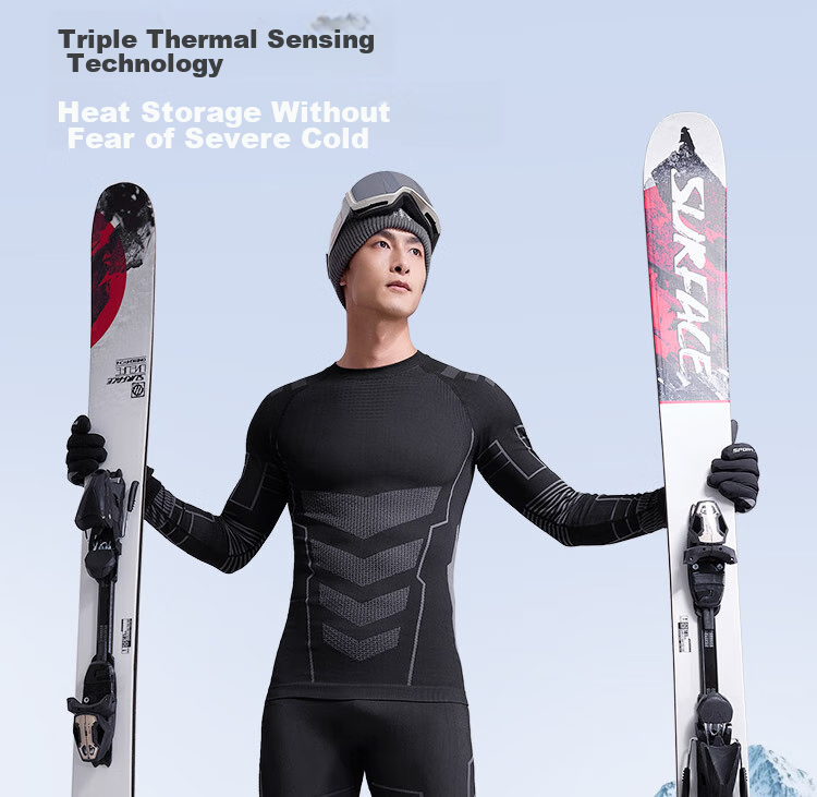 JD Original Yuxue 300 Compression Quick-Dry Thermal Underwear for Men, Warm Base Layer for Skiing, Mountaineering, And Outdoor Sports, Dark Gray M 13