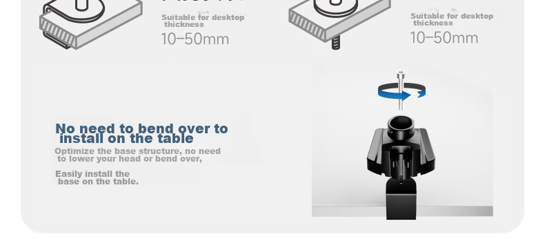 Brateck Beihu Monitor Stand, Mechanical Arm, Computer Desk Clamp Base, Heavy-Duty Screen Riser E500 Blue 17-40 Inch, Suspended Arm Bracket 4