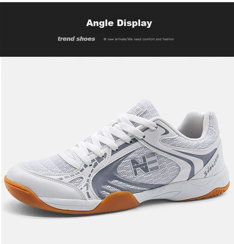Shuangxingbate Low-Top Sports Table Tennis Badminton Shoes with Tendon Sole, Breathable Mesh Upper, Casual Running Competition Training Shoes for Men And Women Couples 16
