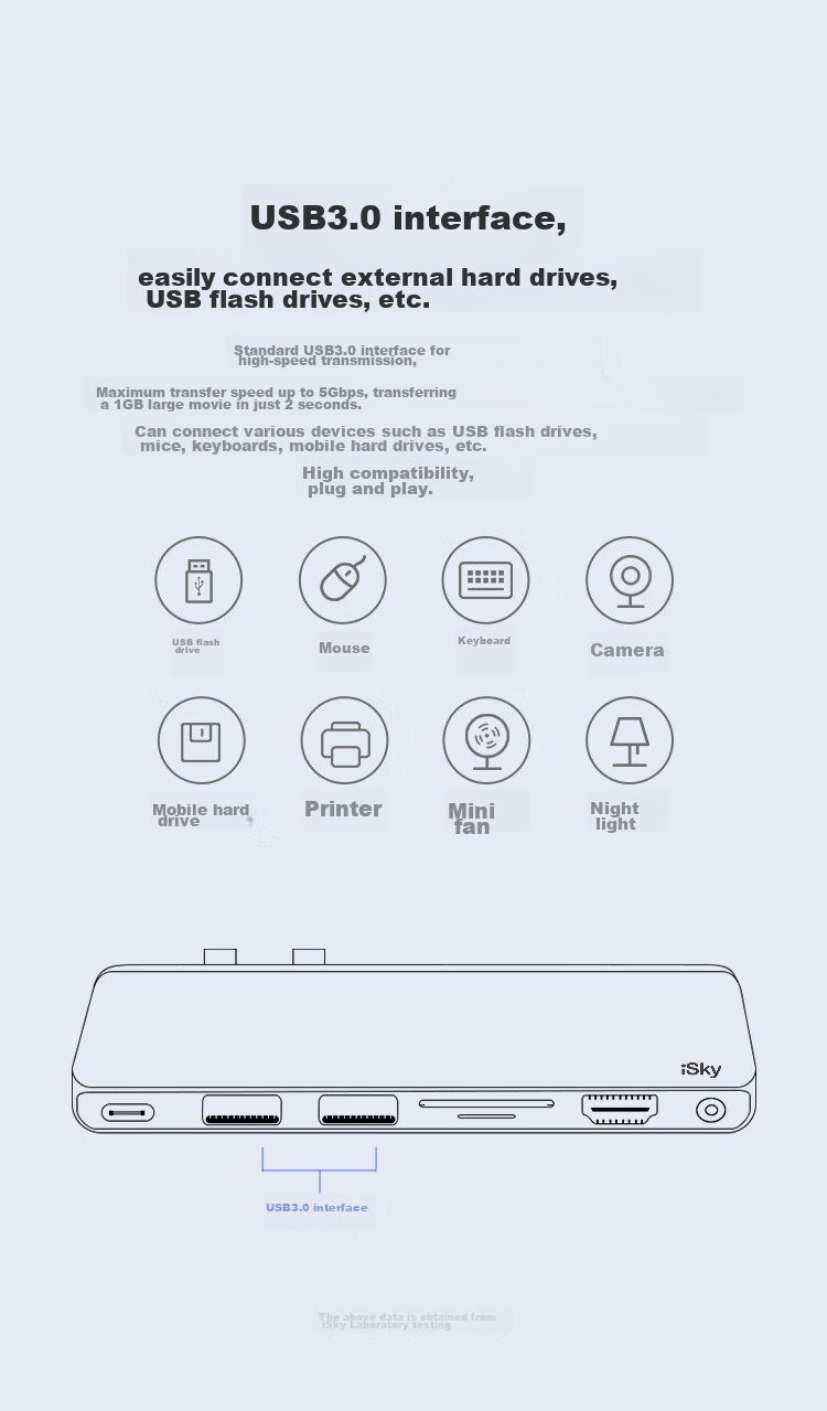 Isky Microsoft Surface Pro 9/10/11 Docking Station, Thunderbolt 4 High-Speed Transfer, Type-C Expansion Dock, HDMI HD 4K Screen Casting Projector Converter, USB 3.0 Connector 8