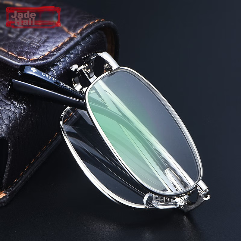 Yupintang High-Definition Wear-Resistant Foldable Anti-Blue Light Reading Glasses for Elderly Presbyopia, Unisex 8201 Silver Sold by JD