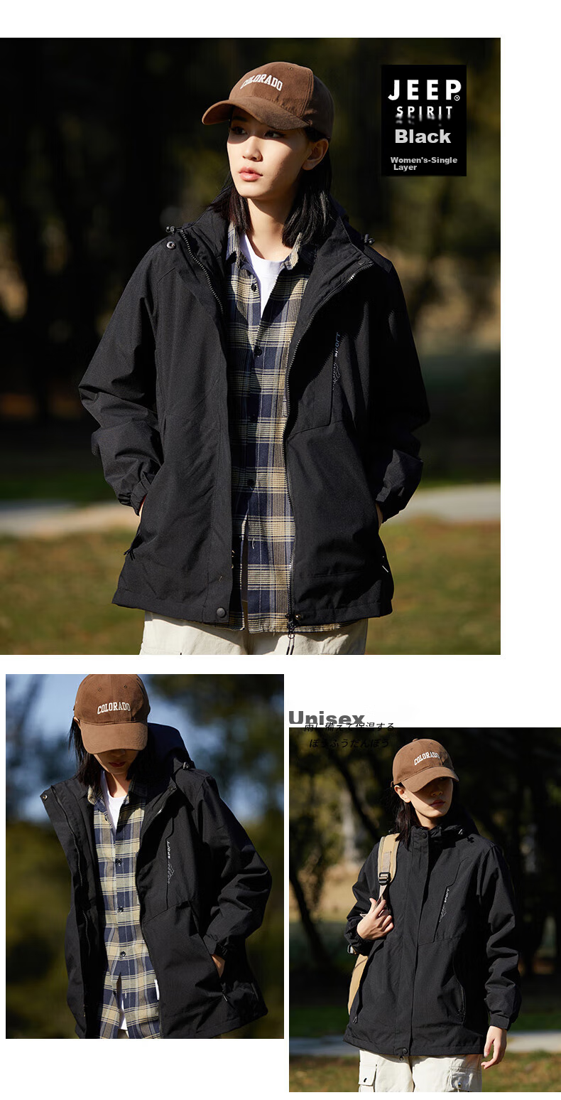 JEEP SPIRIT Windbreaker Jacket for Men And Women, Spring And Autumn Outerwear, Outdoor Windproof Coat, Warm Windbreaker 22