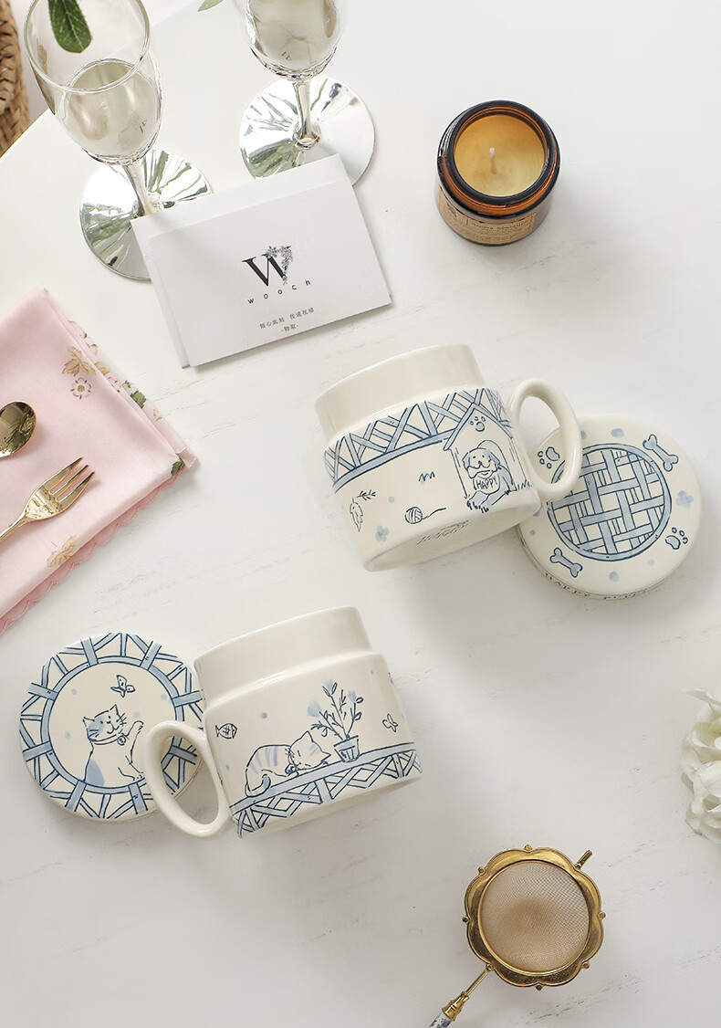 WOOCH [Mid-Autumn Festival Gift] Mug Couple Gift Box Set, Water Cups for Lovers, Friends, Birthday, Wedding, Housewarming 1
