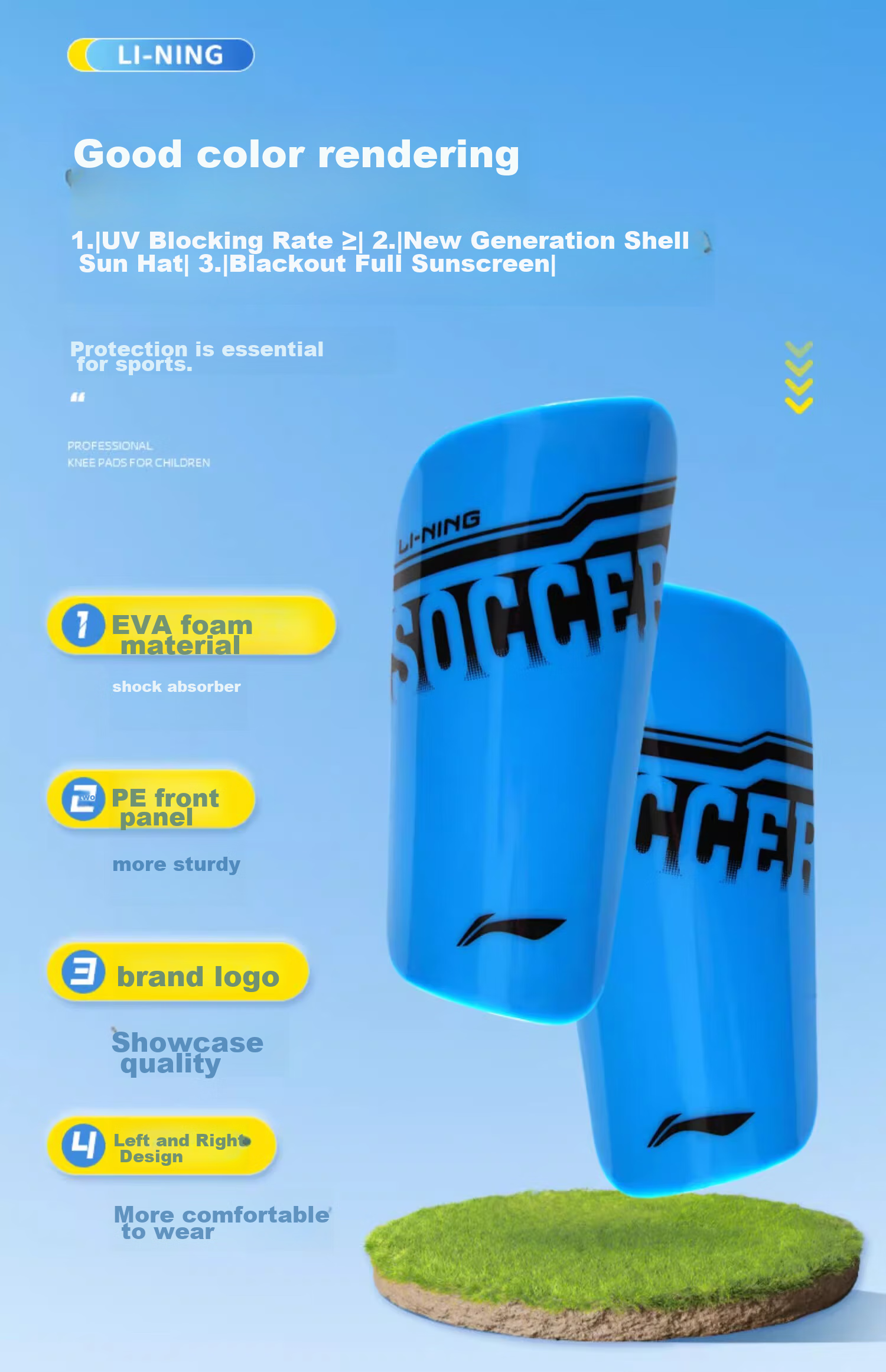 Li-Ning Soccer Shin Guards for Children And Adults, Leg Protectors for Competition And Training, Professional Protective Gear for Men, Size M 3