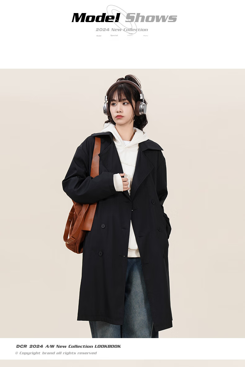 NASA GOOD Mid-Length Trench Coat for Men And Women, Autumn Fashion Loose Fit Casual Draping Versatile Jacket for Young People, Khaki, Size L 10