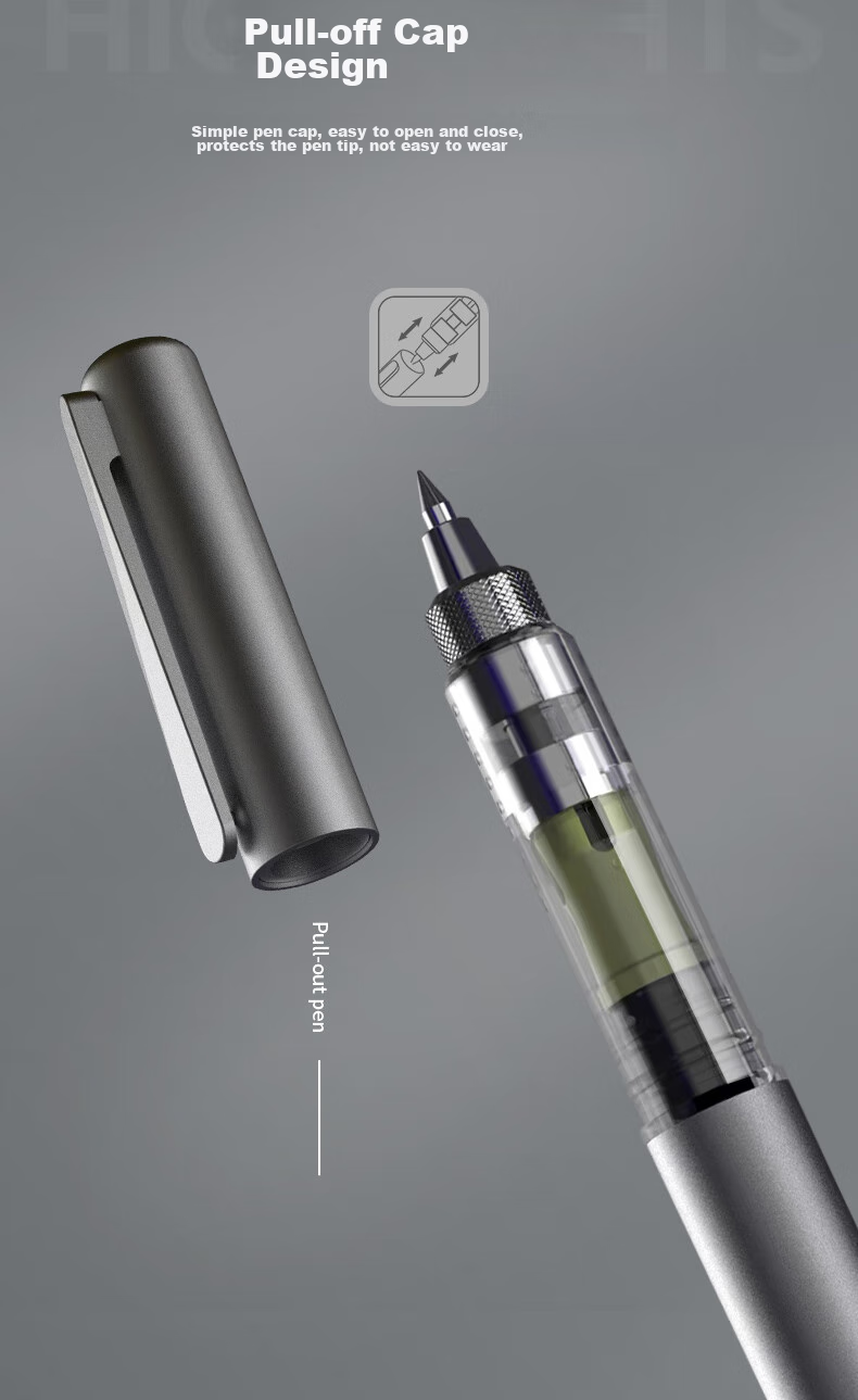 M&G Stationery, Yuexi Magnetic Levitation Buffer Gel Pen 0.5mm Bullet Tip, Retractable Black Ink Pen, for Students' Exams And Office Use, Single Pen AGPT1202 4