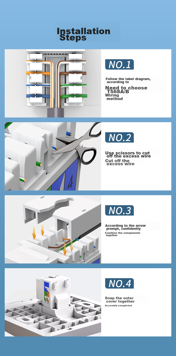CHOOSEAL (CHOSEAL) CAT6 Gigabit Network Module, RJ45 Connector Socket Panel Network Port Module, Computer Network Cable Engineering Connection Head, White, QM6010WT 10