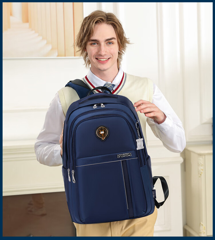 UNIVERSITY OF OXFORD Backpack for Male And Female Middle School Students, High School Students, Lightweight Travel Backpack X1071 Black 3